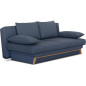 Banquette convertible - 3 places - NAOTO - Tissu bleu foncé - Coffre de rangement - 202 x 98 x 98 cm