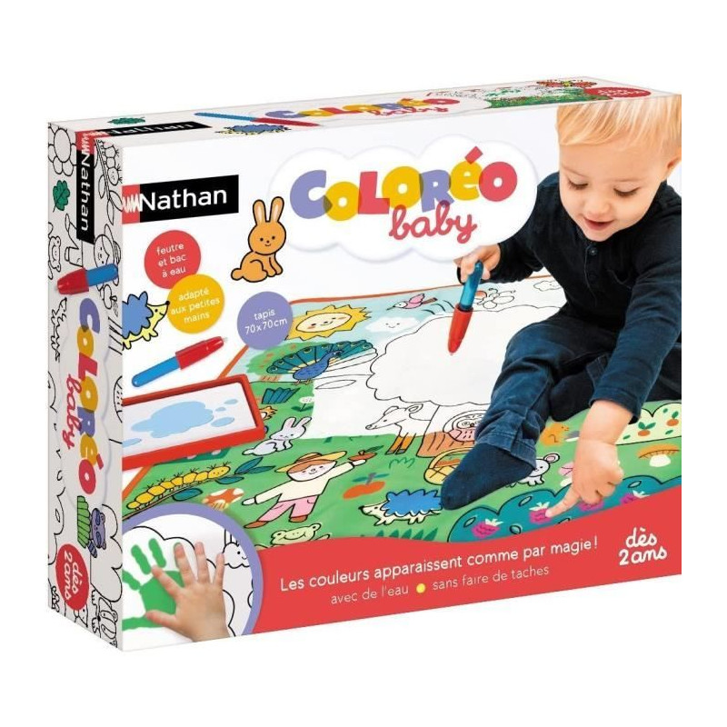 Activité créative - NATHAN - Coloréo Baby - Colorier avec de l'eau, tapis et feutre adaptés