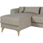 Canapé d'angle convertible réversible - 3 / 4 personnes - OMEGA - Tissu beige - Coffre - 3 coussins - 225 x 81/151 x 84 cm