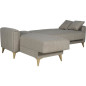 Canapé d'angle convertible réversible - 3 / 4 personnes - OMEGA - Tissu beige - Coffre - 3 coussins - 225 x 81/151 x 84 cm