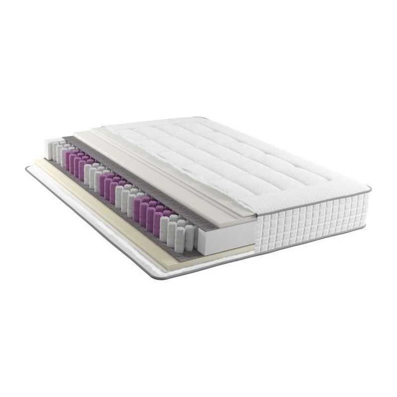 OPTIMA - Matelas - 160 x 200 cm - Epaisseur 29 cm - Ressorts ensachés - 7 zones - Réversible