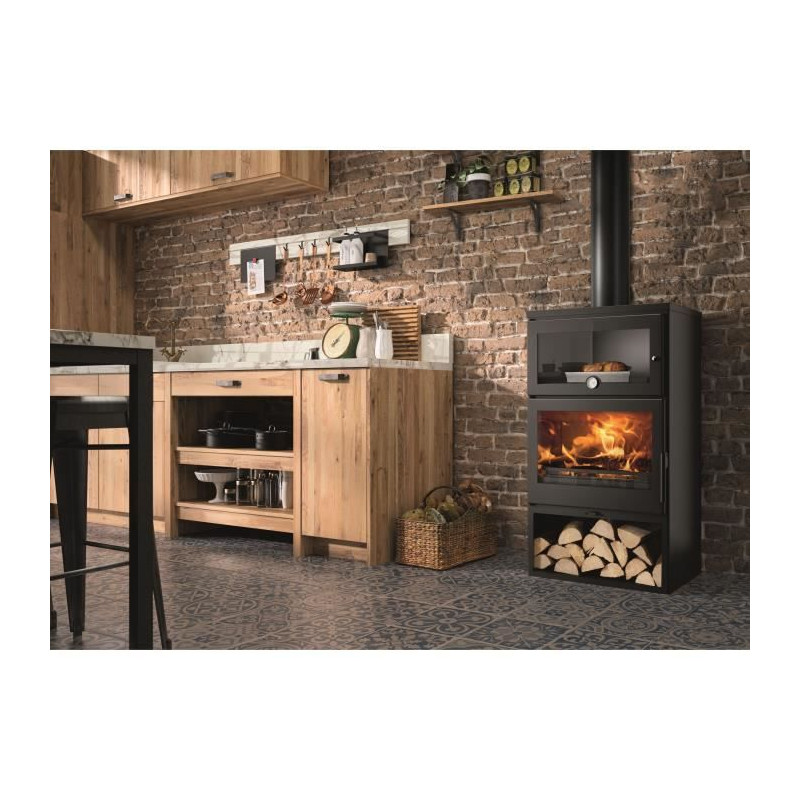 Poele a bois - PANADERO - Zamora Ecodesign - 7,1 kw - Bûches 50 cm