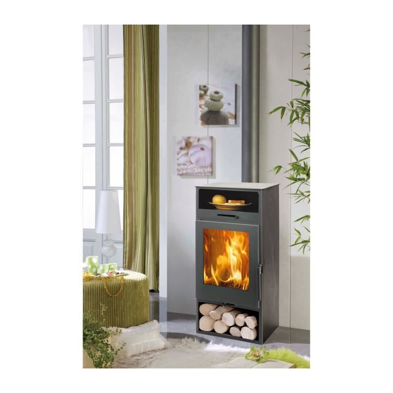 Poele a bois - PANADERO - Nijar Ecodesign - 6,3 kw - Bûches 40 cm