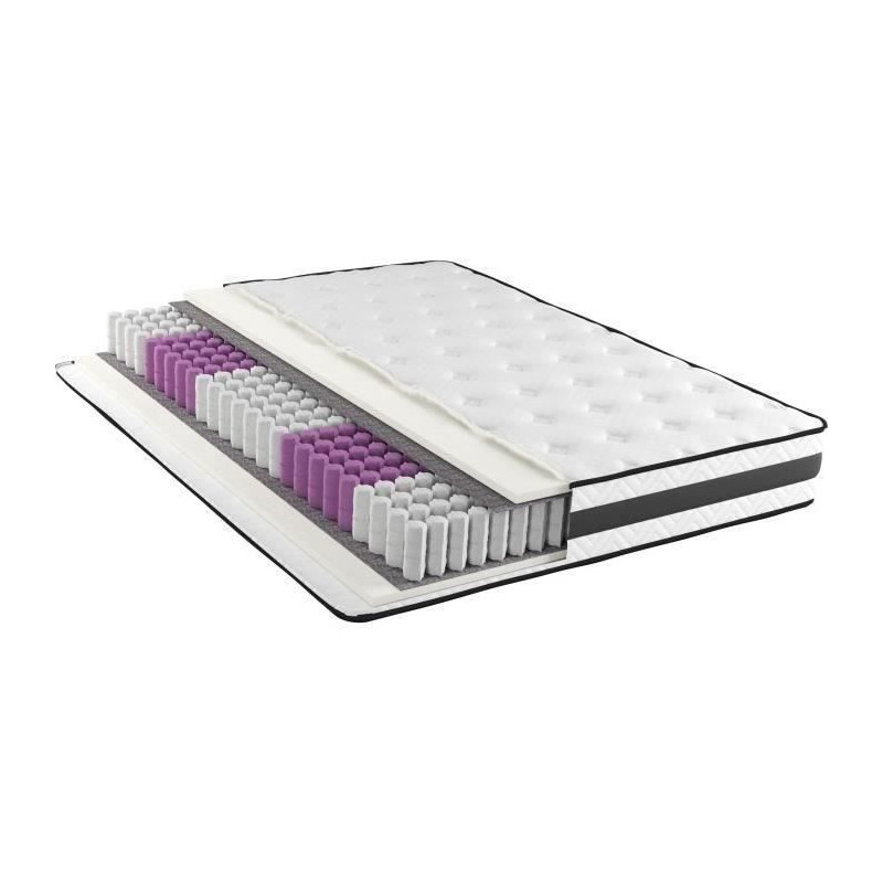 POCKET - Matelas - 140 x 190 cm - Epaisseur 24 cm - Ressorts ensachés réversible