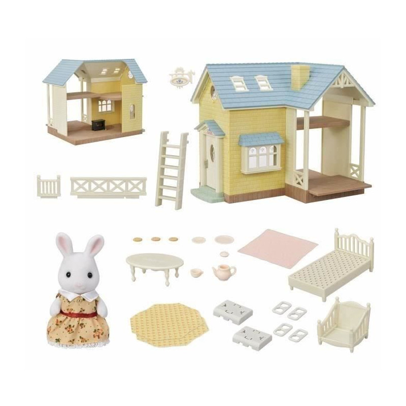 Coffret Le cottage au toit bleu - SYLVANIAN FAMILIES - 5671 - Pour Enfant de 5 ans et plus - Mobilier inclus