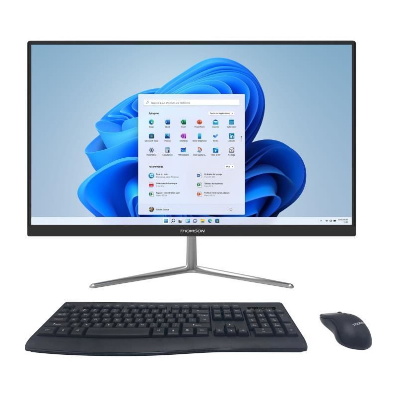 PC tout en un - THOMSON - AIO24I310-8BK512 - 23.8 - Intel Core I3-10110U - 8 GB DDR4 - SSD 512Go - Avec souris et clavier sans f