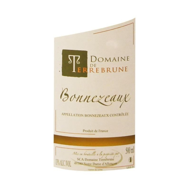 Domaine de Terrebrune 2018 Bonnezeaux - Vin blanc du Val de Loire 50 cl