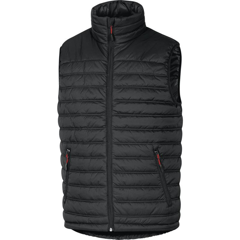 Gilet doudoune sans manche en polyamide ripstop enduit PU noir rouge TS DELTA PLUS GDOONNRPT