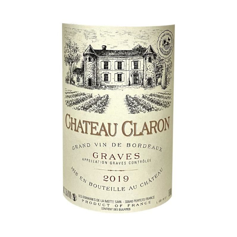 Château Claron 2019 Graves - Vin rouge de Bordeaux