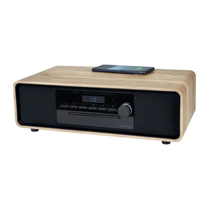 Micro-chaîne Bluetooth - THOMSON - Noir - Radio FM/CD/MP3/USB/Induction, 60W, Égaliseur, Télécommande, Alim. 230V