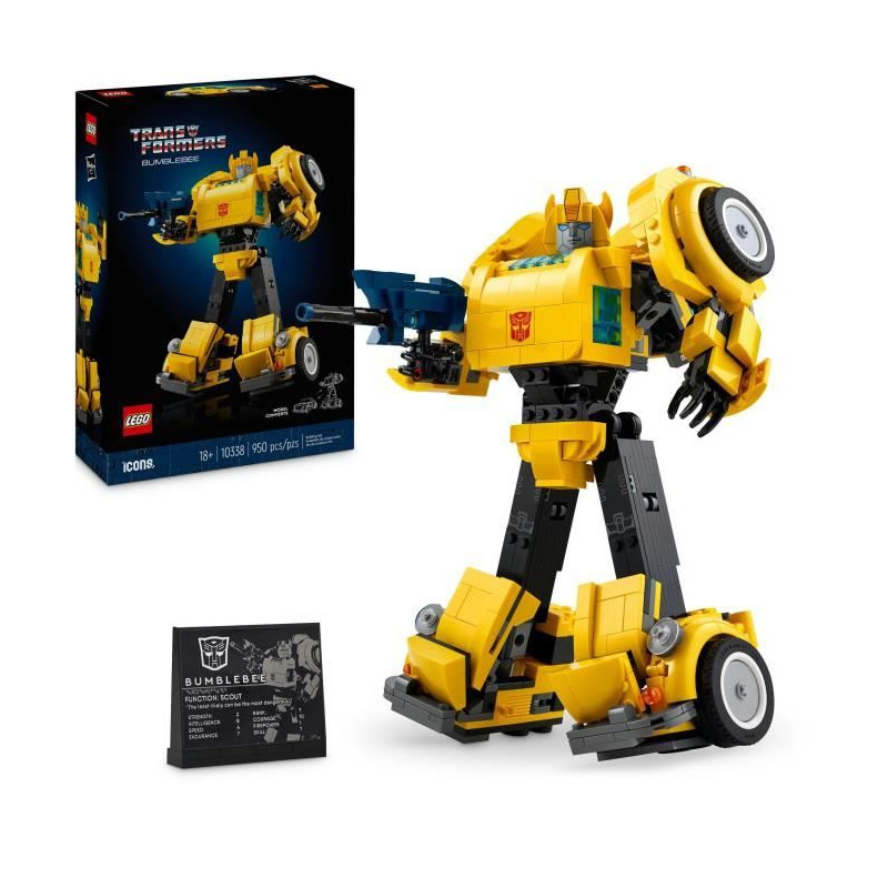 LEGO Icons 10338 Transformers Bumblebee - Figurine Robot pour Adultes - Véhicule