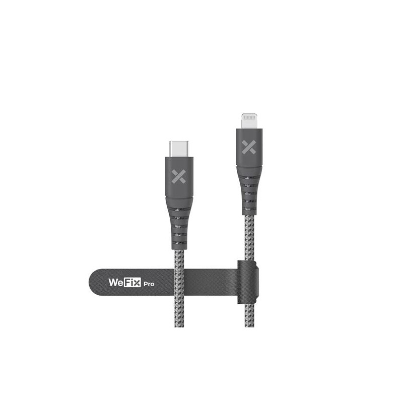 Câble renforcé Wefix Pro USB C vers Lightning 2 m Gris