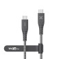 Câble renforcé Wefix Pro USB C vers USB C 240 W 1 m Gris