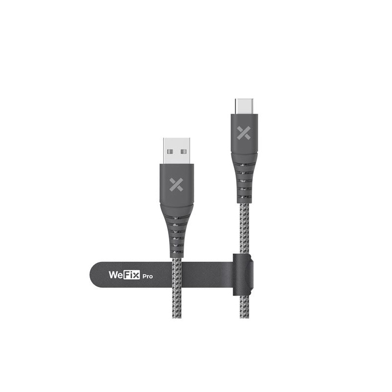 Câble renforcé Wefix Pro USB C vers USB C 240 W 2 m Gris