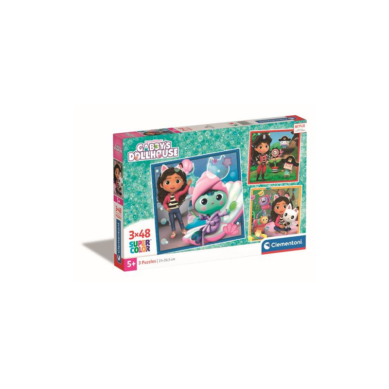 Coffret 3 puzzles 48 pièces Clementoni Gabby s Dollhouse