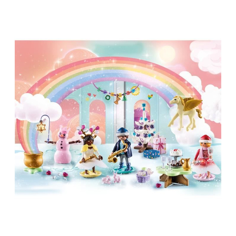 Calendrier de l'Avent PLAYMOBIL - Arc-en-ciel - La magie de Noël - 24 cases a ouvrir