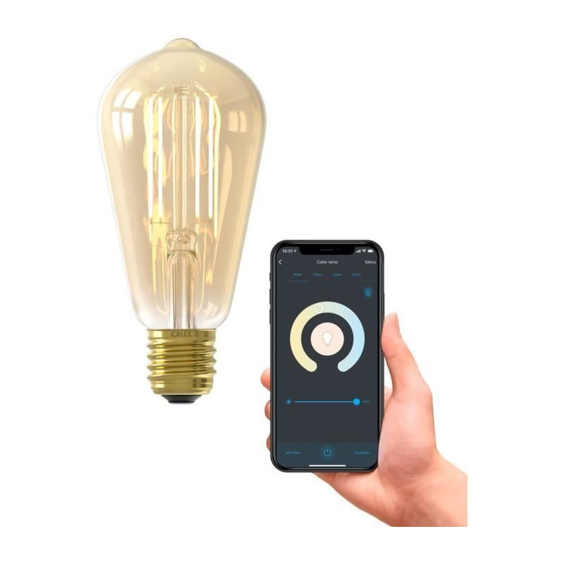 Ampoules connectées Calex Edison LED Filament connectée ST64 ambrée E27