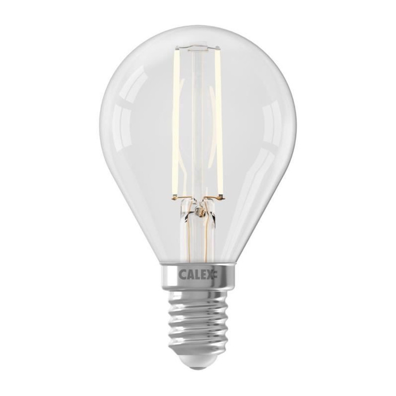 Ampoule LED E14 - CALEX - BALL P45 - Filament droit - 3,5 W - 250 lm - 2700 K - Intensité variable - Transparente