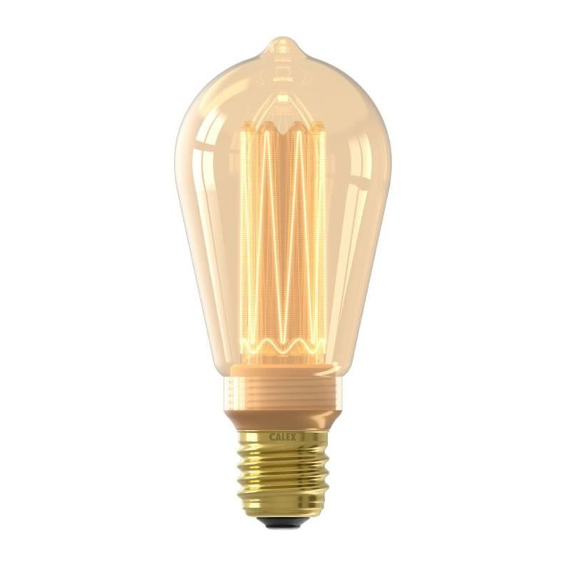 Ampoule LED E27 - CALEX - GLASSFIBER RUSTIC ST64 - 3,5 W - 120 lm - 1800 K - Intensité variable - Or