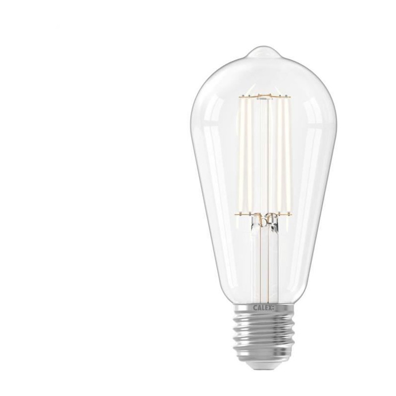 Ampoule LED E27 - CALEX - RUSTIC ST64 - Filament droit - 4,5 W - 470 lm - 2700 K - Intensité variable - Transparent