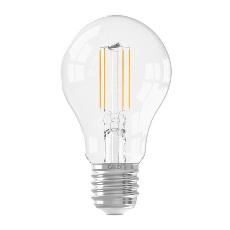 Ampoule LED E27 - CALEX - STANDARD A60 - Filament droit - 7 W - 806 lm - 2700 K - Intensité variable - Transparent