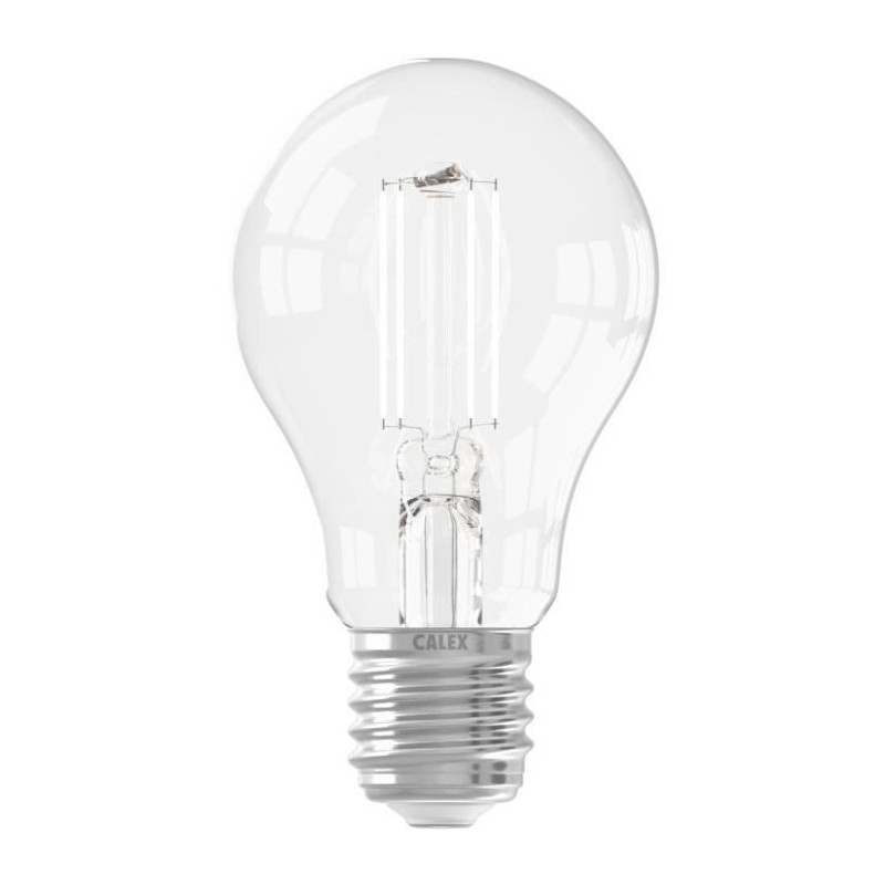 Ampoule LED E27 - CALEX - STANDARD A60 - Filament droit - 7 W - 806 lm - 2700 K - Intensité variable - Transparent