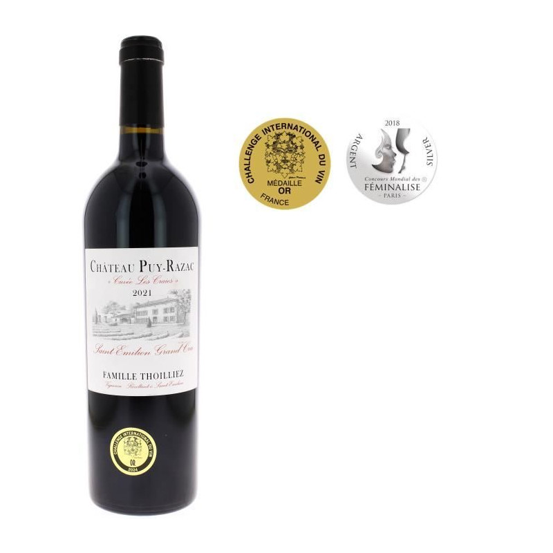 Château Puy-Razac Cuvée Les Craies 2021 Saint-Emilion Grand Cru - Vin rouge de Bordeaux