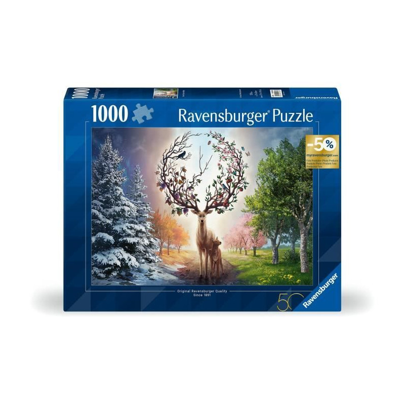 Puzzle 1000pieces, Cerf Fantastique, Adultes&enfants des 14ans, Puzzle de qualité supérieure, 12001088, Edition 50 ans, Ravens