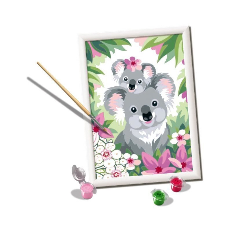 N° d'Art 18x24 cm, Maman koala et son bébé, Loisir créatif, Kit de peinture par numéros, Des 7 ans, 23936, Ravensburger