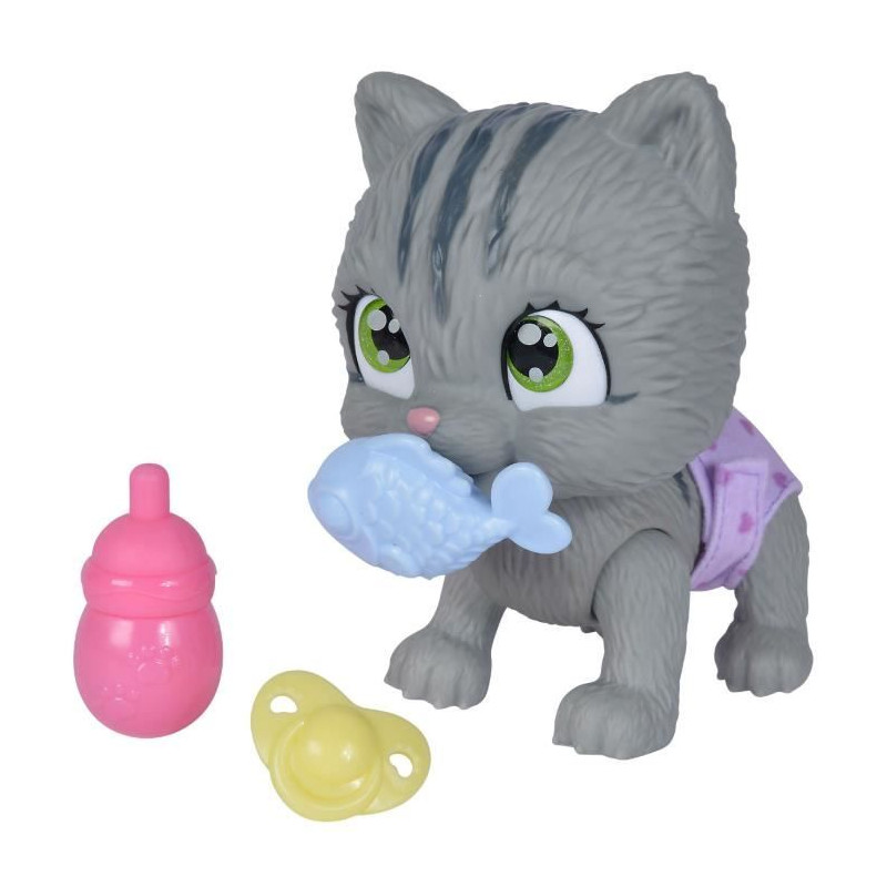 Smoby - Pamper Petz - Chat a adopter - 4 accessoires - Articulé - Bois et fais pipi - Certificat d'adoption - Des 3 ans