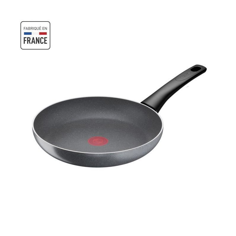 TEFAL Hard Stone Poele 24 cm, Non Induction, Revetement antiadhésif Mineralia +, Sans PFOA, Fabriqué en France D4560432