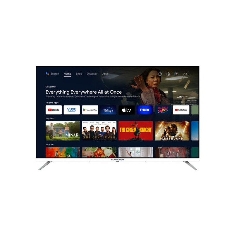 Schneider TV QLED 55" 4k VIDAA Téléviseur  4K - QLED - Androidtv Sans bord - 3xHD SCHNEIDER - GMS55A1GW