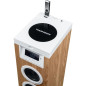 Tour haut-parleur - THOMSON - Blanc/Bois - Bluetooth/CD/USB/SD, 60W, Radio FM, Télécommande, Alim. 230V