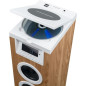 Tour haut-parleur - THOMSON - Blanc/Bois - Bluetooth/CD/USB/SD, 60W, Radio FM, Télécommande, Alim. 230V