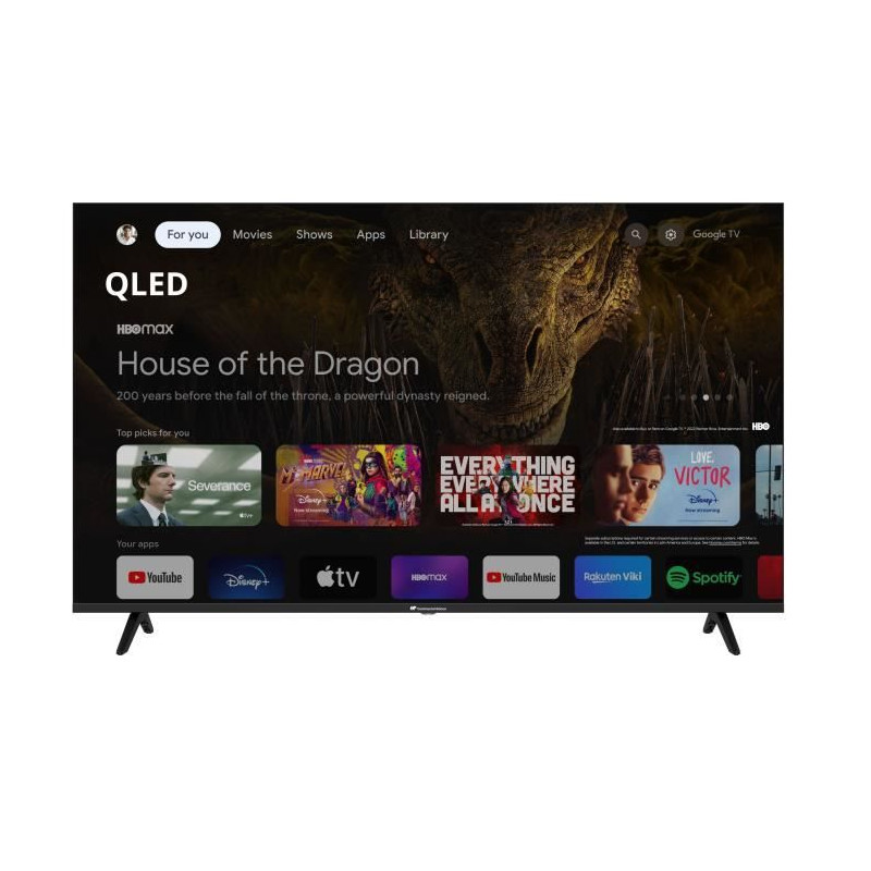 CONTINENTAL EDISON - CELED65SGQLD24B6 - TV QLED UHD 4K 65 (164 cm) - Smart TV Google - 4xHDMI - 2xUSB