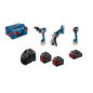 Combo kit 4 outils 18V + batterie 4Ah (Procore) + 2 batteries 5,5Ah (Procore) + chargeur + coffret L BOXX BOSCH 0615990N32