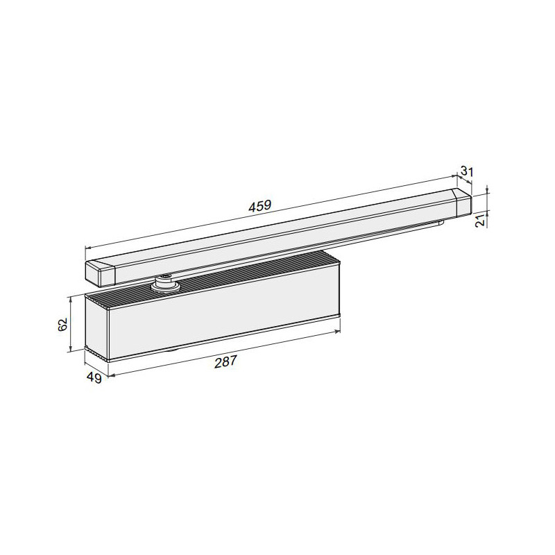 Ferme porte TS 61 3 6 hauteur réglable par glissière argent avec plaque de montage ECO SCHULTE 5030064694