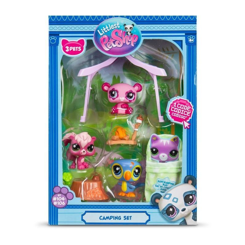 Pack a theme 3 Pets - BANDAI - Littlest Pet Shop Camping - Animaux et accessoires