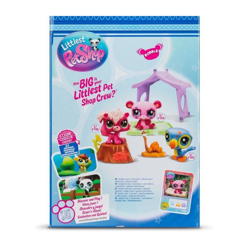 Pack a theme 3 Pets - BANDAI - Littlest Pet Shop Camping - Animaux et accessoires