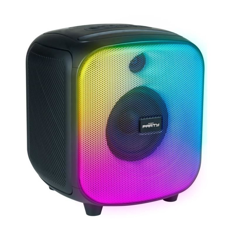 Enceinte Bluetooth - BIGBEN - Format cube - 200W, Effets lumineux, USB, Micro-SD, Batterie Li-on USB-C