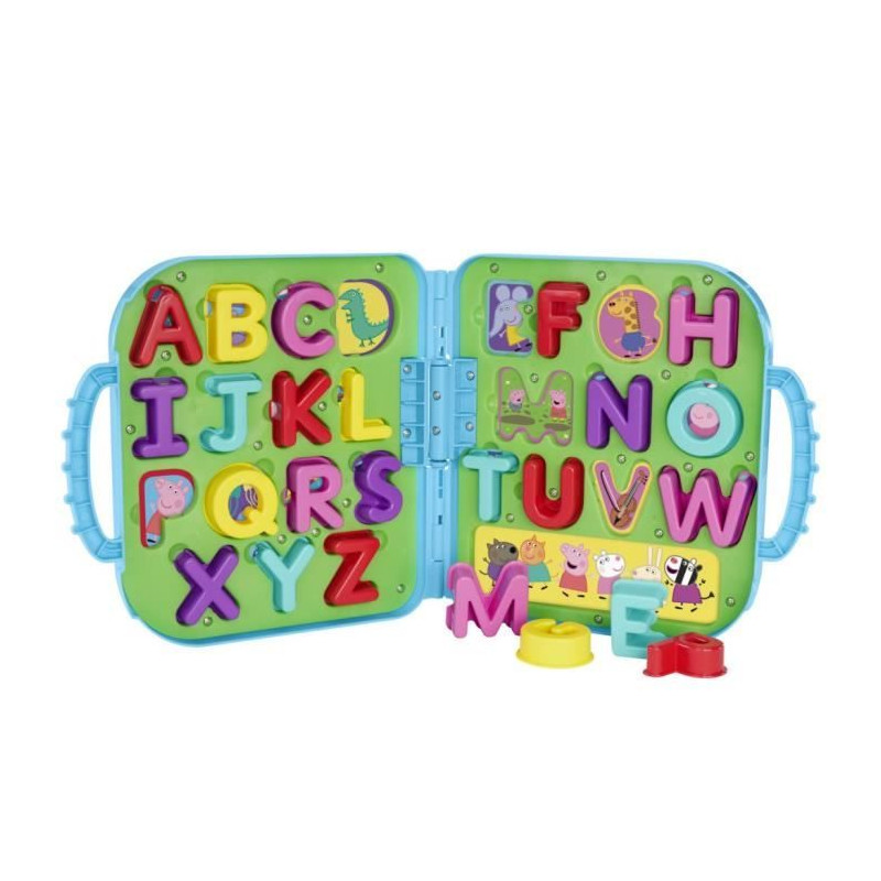 Peppa Pig Mallette Alphabet de Peppa, jouet abécédaire pour enfants d'âge préscolaire, a partir de 3 ans