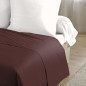 LOVELY HOME Drap Plat 100% coton 180x290 cm -1 personne - Marron