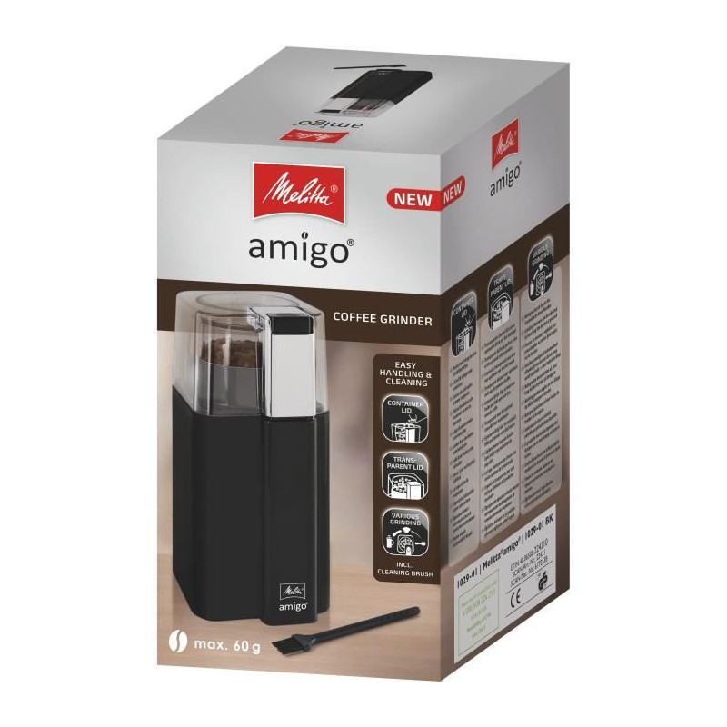 Moulin a café - MELITTA - AMIGO 1029-01 - 170 W - 8 a 10 tasses - Noir