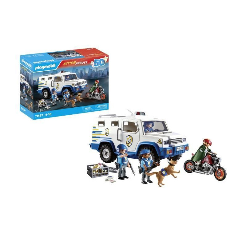 PLAYMOBIL - 71597 - Fourgon blindé convoyeurs