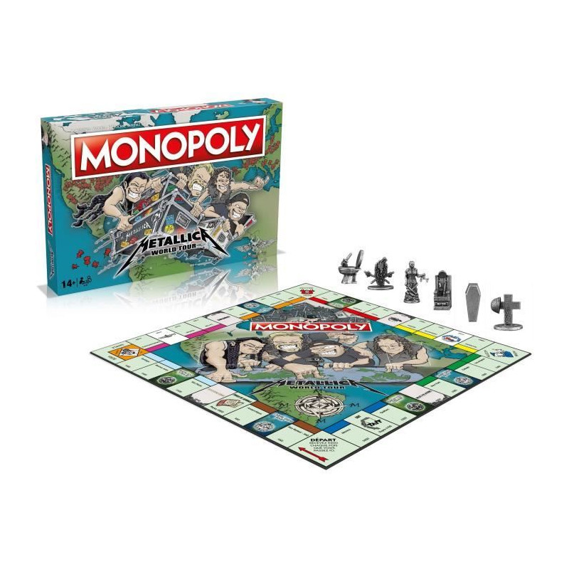 Jeu de société - WINNING MOVES - Monopoly Metallica - Accompagnez le groupe en tournée mondiale