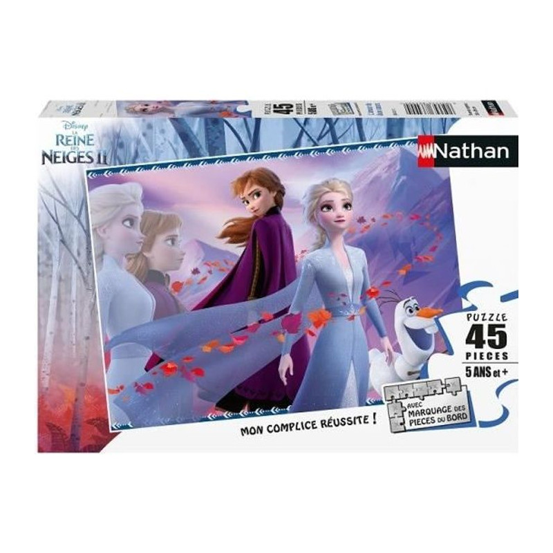 LA REINE DES NEIGES 2 Puzzle 45 pieces - L'amour de deux soeurs - Nathan - Puzzle Enfant + Poster - Des 5 ans