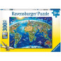 Puzzle 300 p XXL - Carte des monuments du monde