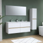 Ensemble Totem Blanc 120 avec vasque double, miroir & colonne