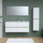 Ensemble Totem Blanc 120 avec vasque double, miroir & colonne