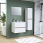 Ensemble Totem Blanc set de salle de bain 60, vanity+vasque+miroir & Colonne